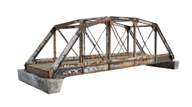 Iron bridge on a transparent background