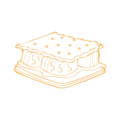 Smores clip art design on plain white transparent isolated background for card, shirt, hoodie, sweatshirt, apparel, tag, mug, icon, poster or badge