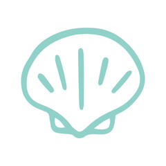 Fototapeta premium Seashell beach clip art design on plain white transparent isolated background for card, shirt, hoodie, sweatshirt, apparel, tag, mug, icon, poster or badge