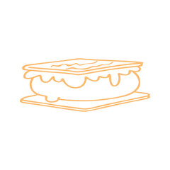 Smores clip art design on plain white transparent isolated background for card, shirt, hoodie, sweatshirt, apparel, tag, mug, icon, poster or badge