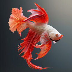 Fototapeta premium 3D fighting fish in white background vector image