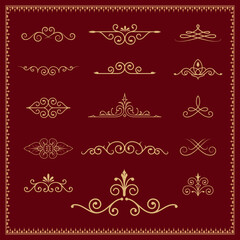 Vector set of calligraphic design elements. Can be used for invitation, congratulation