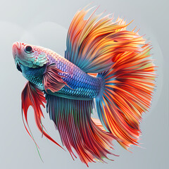 Fototapeta premium 3D fighting fish in white background vector image