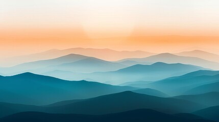 Stunning panoramic view of mountain silhouettes against a colorful sky during sunrise, showcasing nature's beauty and tranquility.