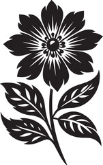 Delicate Flower Silhouette: A Stunning Outline of Nature's Beauty, Capturing the Grace and Elegance of Blossoms in Soft, Flowing Contours, Symbolizing Growth, Renewal, and Natural Harmony