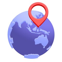 Geo mark pointer on planet earth. Navigation concept