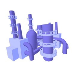 Industrial building factory facility power plant.