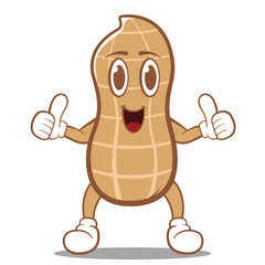 cute peanut classic character mascot icon, editable vector hand drawn