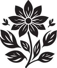 Delicate Flower Silhouette: A Stunning Outline of Nature's Beauty, Capturing the Grace and Elegance of Blossoms in Soft, Flowing Contours, Symbolizing Growth, Renewal, and Natural Harmony