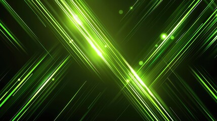 Glowing green light streaks forming an abstract futuristic background