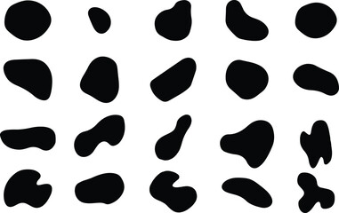 black isolated abstract shapes sticker set