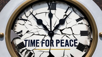Obraz premium Close-up of a cracked clock face with 