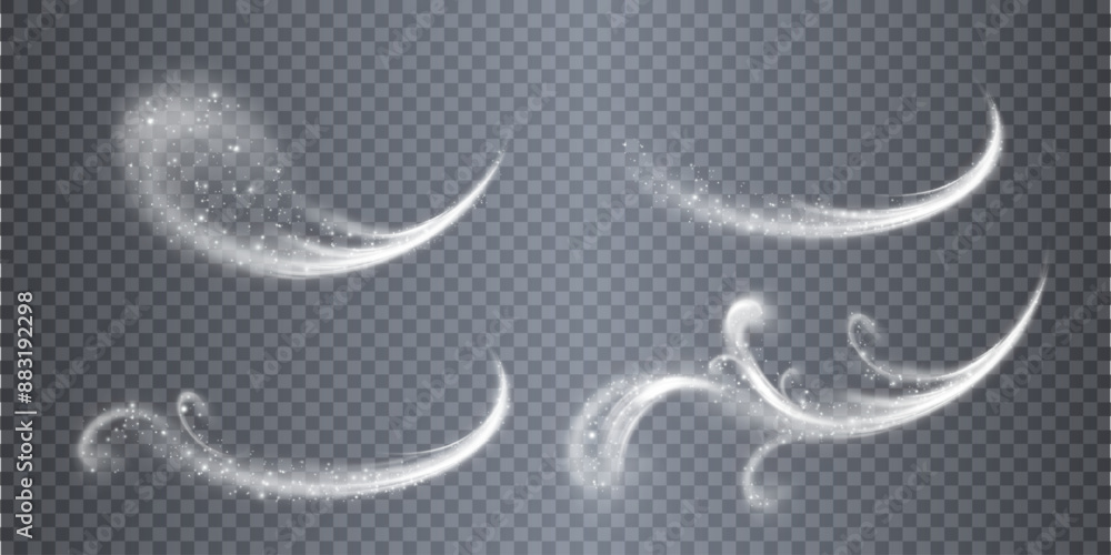 Poster cold winter wind, snow storm and whirlwind. snow and wind on a transparent background. the christmas