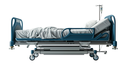 Hospital bed on transparent background