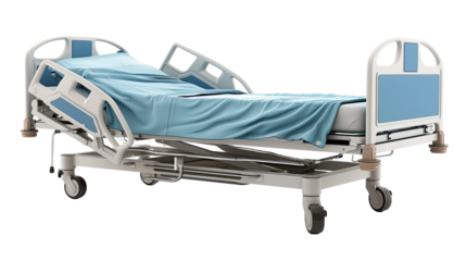 Hospital bed on transparent background
