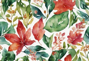 and tropics pattern tropical seamless flower watercolor painting floral wallpaper flowers leaf background