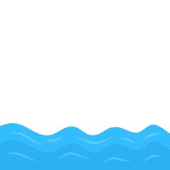 Blue wave Water flat vector 