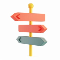 Vibrant Directional Sign on White Background Generative AI