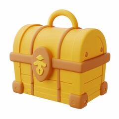 Treasure Chest Icon on White Background, Perfect for Game or App Design Generative AI