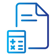 gradient colored line icon, 64px artboard size, for Tax Audit. Business tax preparation auditor and business accounting vector illustration, accounting paper audit and audit form concept