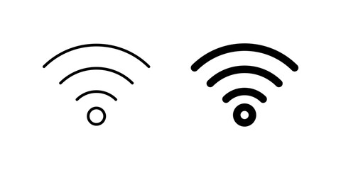 wifi  Icon set. Symbol isolated white background. vector illustration. color editable.