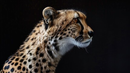 Obraz premium Cheetah Side Profile with Studio Lighting