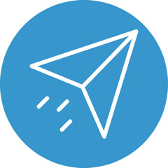 Paper Plane Vector Line White Circles Multicolors