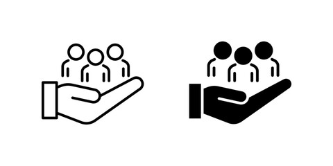 Employee’s Protection set User Icon Symbol isolated white background. vector illustration. color editable.