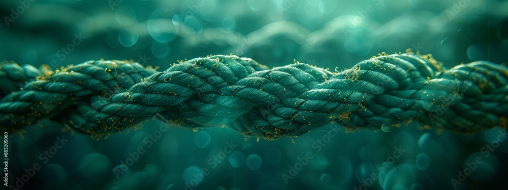 Poster tangled electrical wires: a chaotic bundle of tangled green color electrical wires, emphasizing the 
