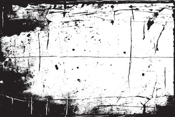 Monochrome Distressed Grungy Background with Dark Spots and Scratches - Black and White Texture