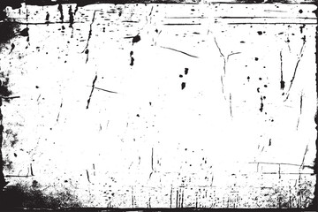 Monochrome Distressed Grungy Background with Dark Spots and Scratches - Black and White Texture