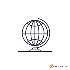 Globe icon vector illustration. Globe symbol isolated on white background.