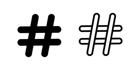 Obraz premium Hastag set Icon Symbol isolated white background. vector illustration. color editable.