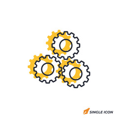 Gear icon vector illustration. Gear symbol isolated on white background.