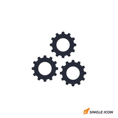 Gear icon vector illustration. Gear symbol isolated on white background.