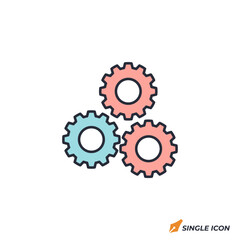 Gear icon vector illustration. Gear symbol isolated on white background.