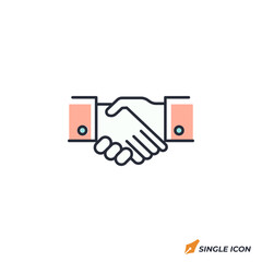 Handshake icon vector illustration. Handshake symbol isolated on white background.