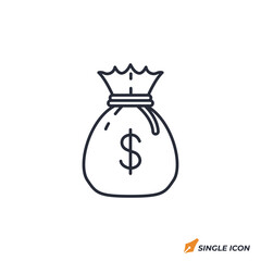 Money bag icon vector illustration. Money bag symbol isolated on white background.