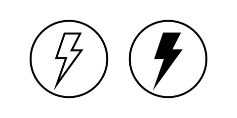 lightning Icon. Symbol isolated white background. vector illustration. color editable.d white background. vector illustration. color editable.