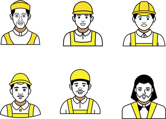 mason man cartoon character emoji vector art drawing flat design background illustration