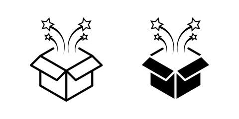 Magic box set User Icon Symbol isolated white background. vector illustration. color editable.