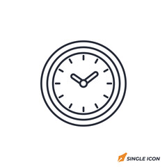 Clock icon vector illustration. Clock symbol isolated on white background.
