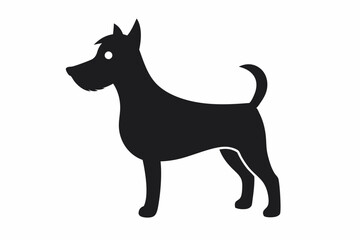 black dog isolated on white