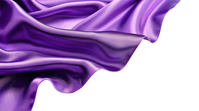 Luxurious purple silk fabric with elegant drapery, perfect for high-end fashion and design 