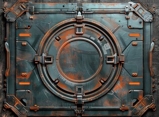 Fototapeta premium A metal plate with a circular hole in the middle