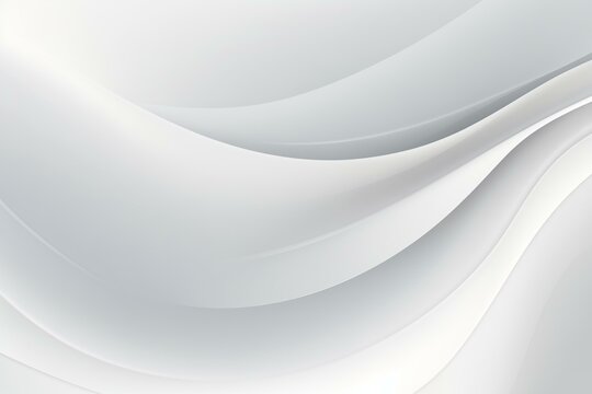 A soft abstract background featuring flowing waves in shades of white and light gray.