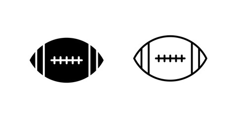 Rugby set Icon Symbol isolated white background. vector illustration. color editable.