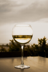 A glass of white wine 