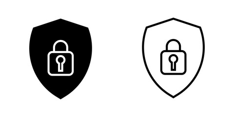   shield 1 set Icon Symbol isolated white background. vector illustration. color editable.