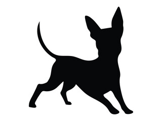 Black silhouette of running american dog.